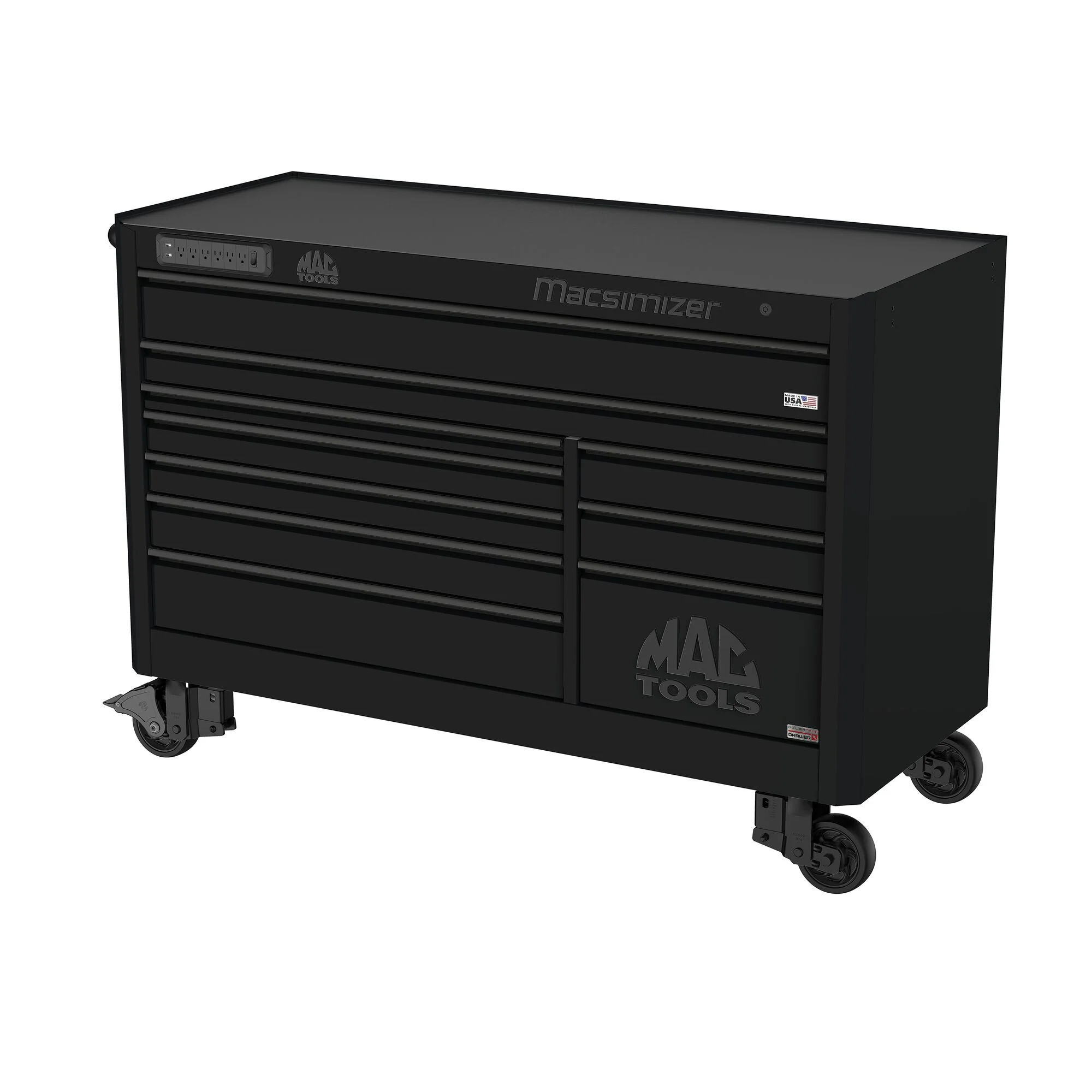 Macsimizer® Series 10-Drawer Workstation with PowerTech™ Drawer - Flat Black - Image 2