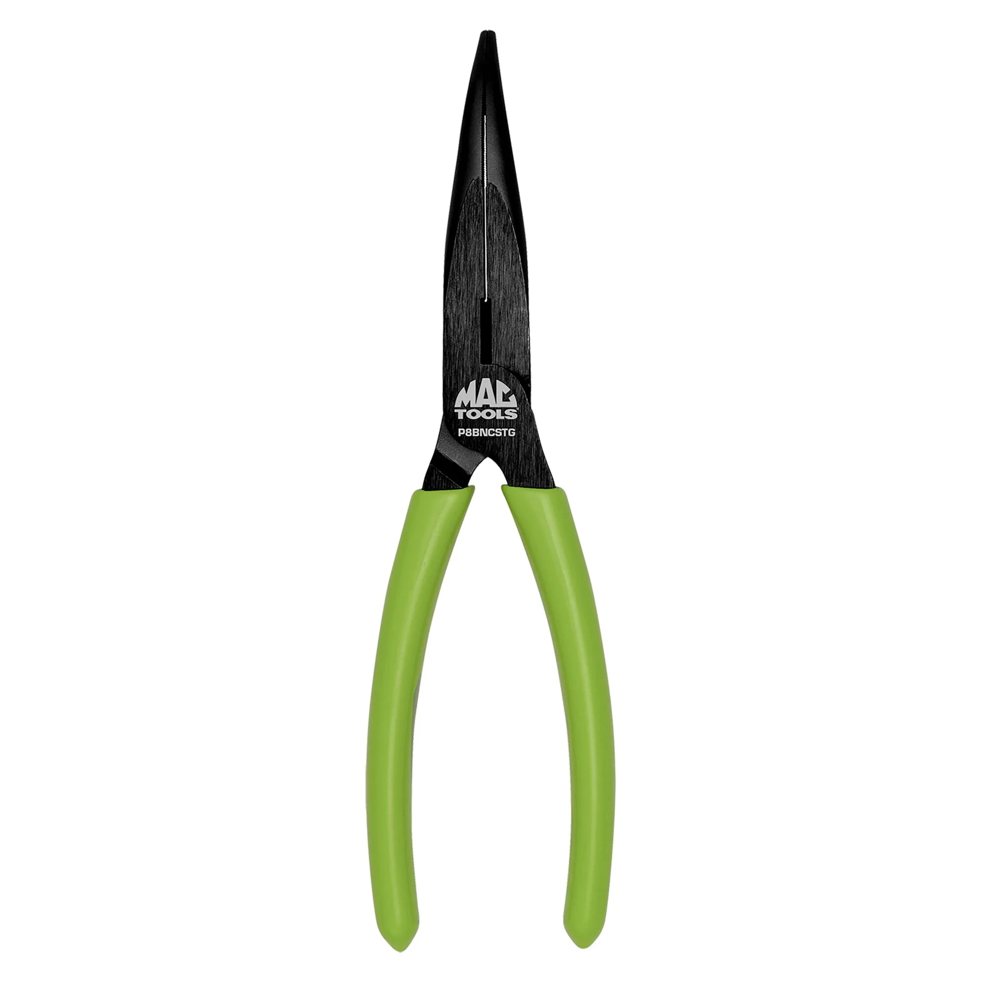 8" Bent Long-Nose C.S.T. Pliers With Cutter HI-VIZ Green