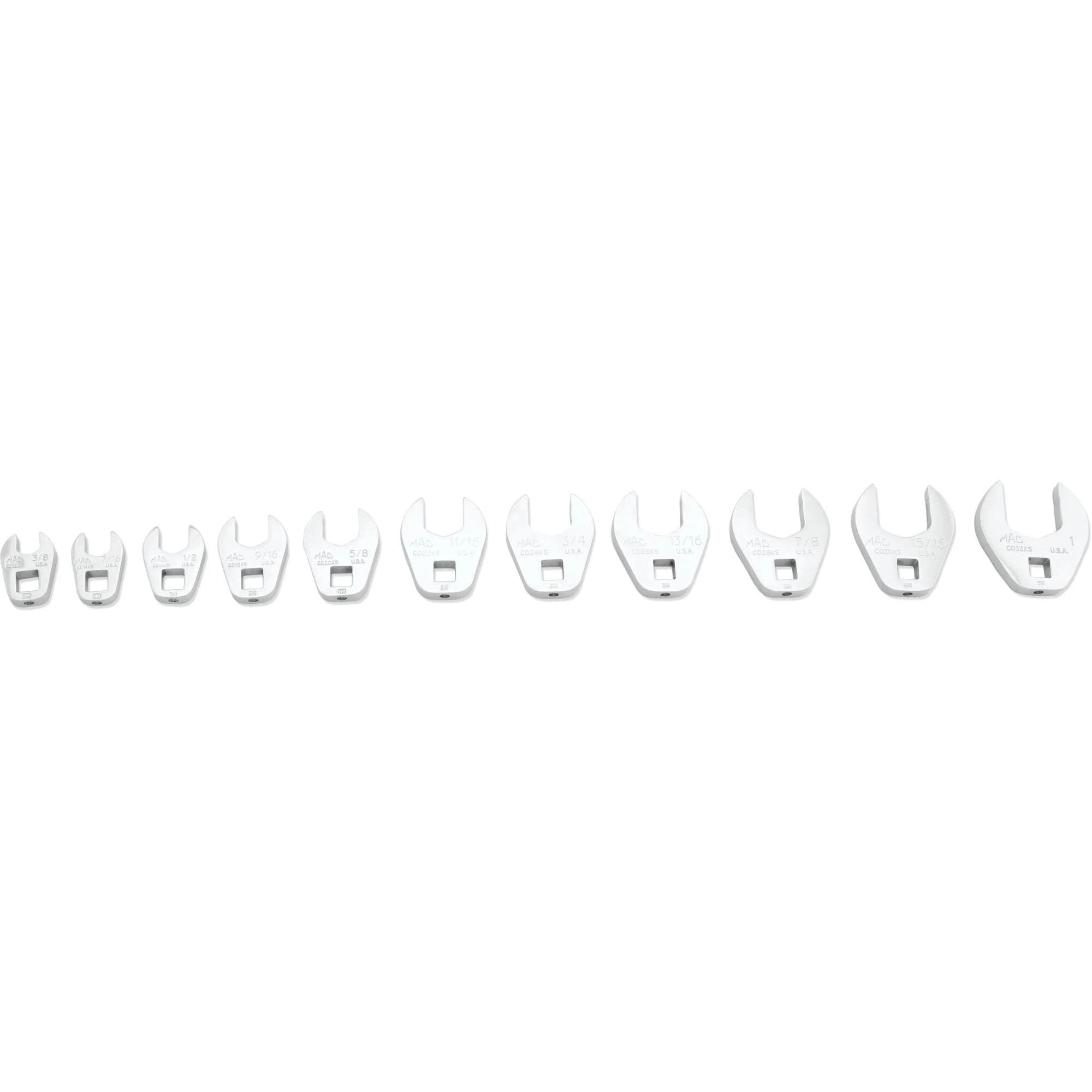 9-PC. 3/8” Drive SAE Long Open End Crowfoot Wrench Set - Image 2