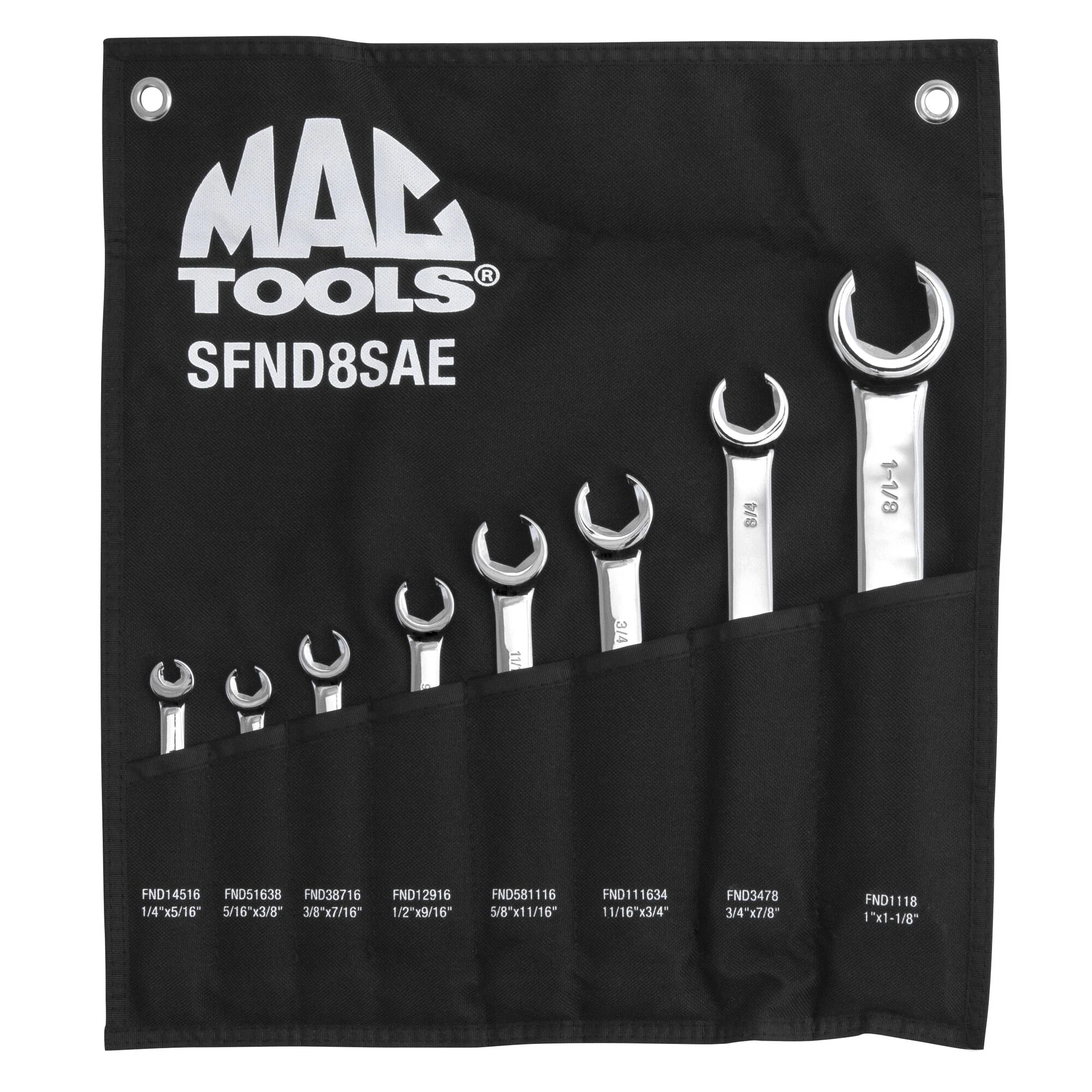8-PC. SAE Flare Nut Wrench Set - Image 2
