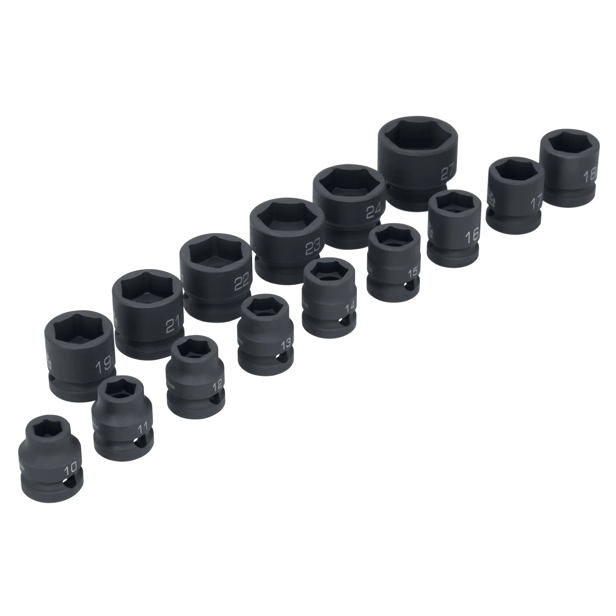 15-PC. 1/2" Drive 6 pt. Stubby Impact Socket Set - Image 2