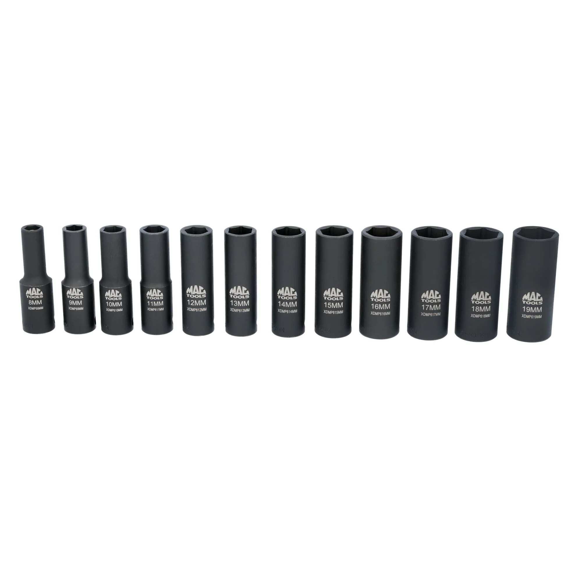 12-PC. Metric Deep Magnetic Impact Socket Set, 3/8" Drive - Image 2