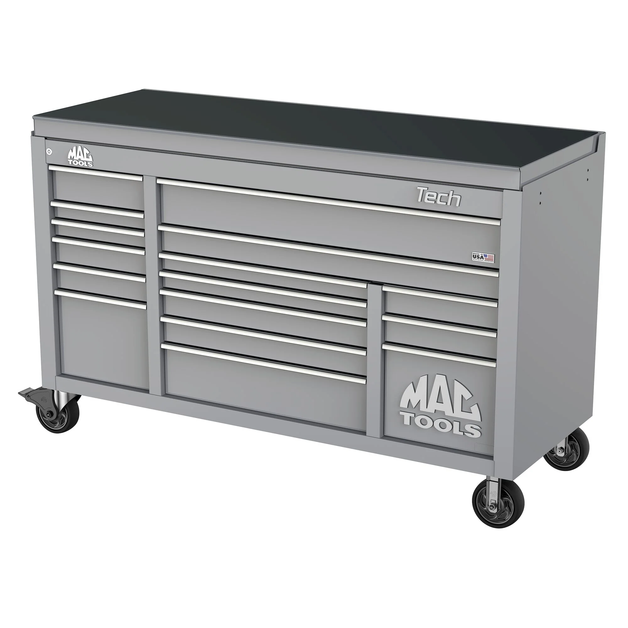 Tech™ Series 16-Drawer Drop Top Workstation - Mica Gray - Image 2